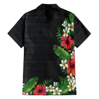 Hawaii Tropical Flowers and Leaves Family Matching Off The Shoulder Long Sleeve Dress and Hawaiian Shirt Tapa Pattern Colorful Mode LT03 - Polynesian Pride