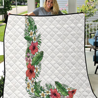 Hawaii Tropical Flowers and Leaves Quilt Tapa Pattern White Mode LT03 White - Polynesian Pride