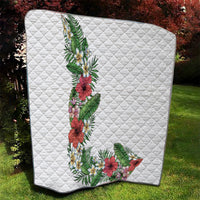Hawaii Tropical Flowers and Leaves Quilt Tapa Pattern White Mode LT03 - Polynesian Pride