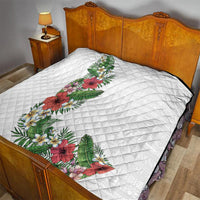 Hawaii Tropical Flowers and Leaves Quilt Tapa Pattern White Mode LT03 - Polynesian Pride