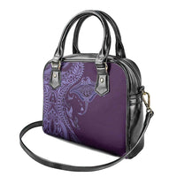 Hawaiian Manta Ray and Polynesian Tribal Tattoo Shoulder Handbag Purple Color LT03