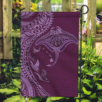 Hawaiian Manta Ray and Polynesian Tribal Tattoo Garden Flag Pink Color LT03
