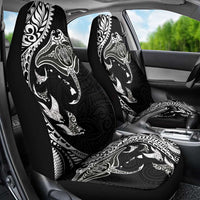 Hawaiian Manta Ray and Polynesian Tribal Tattoo Car Seat Cover Black Color LT03 - Polynesian Pride