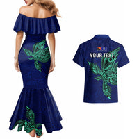 Custom Papua New Guinea Bougainville Couples Matching Mermaid Dress and Hawaiian Shirt PNG Birds Of Paradise Polynesian Arty Style LT03 - Polynesian Pride