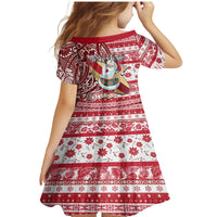 Custom Hawaii Mele Kalikimaka Family Matching Mermaid Dress and Hawaiian Shirt Santa Claus Surfing with Hawaiian Pattern Striped Red Style LT03 - Polynesian Pride