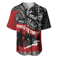 Aotearoa Toitu Te Tiriti Baseball Jersey Honoring Te Tiriti o Waitangi Maori Haka LT03 Red - Polynesian Pride