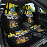 New Zealand Wellington Car Seat Cover The Capital's Emblems Flag and Koru Art LT03 One Size Black - Polynesian Pride