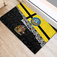 New Zealand Wellington Rubber Doormat The Capital's Emblems Flag and Koru Art LT03 - Polynesian Pride