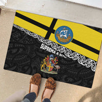 New Zealand Wellington Rubber Doormat The Capital's Emblems Flag and Koru Art LT03 - Polynesian Pride