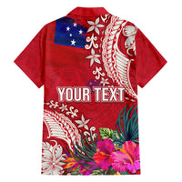 Personalised Samoa Coat Of Arms Family Matching Summer Maxi Dress and Hawaiian Shirt Tropical Flower Red Polynesian Pattern LT03 - Polynesian Pride