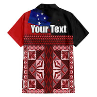 Samoa Flag Day Family Matching Long Sleeve Bodycon Dress and Hawaiian Shirt Siapo Pattern and Ula Fala LT03 - Polynesian Pride