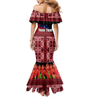 Samoa Flag Day Mermaid Dress Siapo Pattern and Ula Fala LT03 - Polynesian Pride
