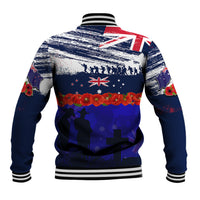 New Zealand and Australia ANZAC Day Baseball Jacket Lest We Forget Red Poppy Flowers and Soldier LT03 - Polynesian Pride