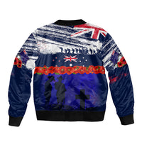 New Zealand and Australia ANZAC Day Bomber Jacket Lest We Forget Red Poppy Flowers and Soldier LT03 - Polynesian Pride