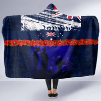 New Zealand and Australia ANZAC Day Hooded Blanket Lest We Forget Red Poppy Flowers and Soldier LT03 - Polynesian Pride