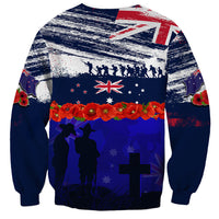 New Zealand and Australia ANZAC Day Sweatshirt Lest We Forget Red Poppy Flowers and Soldier LT03 - Polynesian Pride