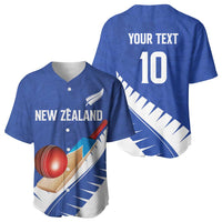 Custom New Zealand Cricket Baseball Jersey Kiwi Birds Haka Dance Blue Fern Sporty Style