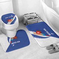 New Zealand Cricket Bathroom Set Kiwi Birds Haka Dance Blue Fern Sporty Style