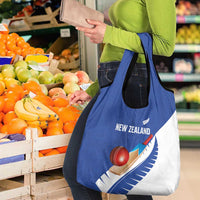 New Zealand Cricket Grocery Bag Kiwi Birds Haka Dance Blue Fern Sporty Style