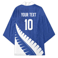 Custom New Zealand Cricket Kimono Kiwi Birds Haka Dance Blue Fern Sporty Style