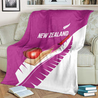 New Zealand Cricket Blanket Kiwi Birds Haka Dance Pink Fern Sporty Style
