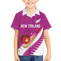 Custom New Zealand Cricket Hawaiian Shirt Kiwi Birds Haka Dance Pink Fern Sporty Style