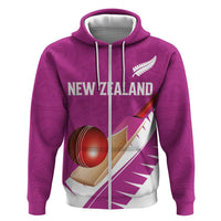Custom New Zealand Cricket Hoodie Kiwi Birds Haka Dance Pink Fern Sporty Style