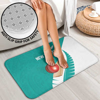 New Zealand Cricket Bathroom Set Kiwi Birds Haka Dance Turquoise Fern Sporty Style