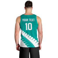 Custom New Zealand Cricket Men Tank Top Kiwi Birds Haka Dance Turquoise Fern Sporty Style