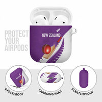 New Zealand Cricket AirPods Case Kiwi Birds Haka Dance Purple Fern Sporty Style