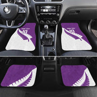 Custom New Zealand Cricket Car Mats Kiwi Birds Haka Dance Purple Fern Sporty Style