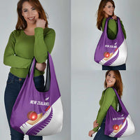 New Zealand Cricket Grocery Bag Kiwi Birds Haka Dance Purple Fern Sporty Style