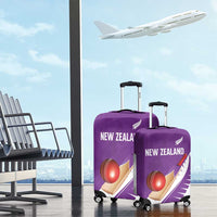 New Zealand Cricket Luggage Cover Kiwi Birds Haka Dance Purple Fern Sporty Style