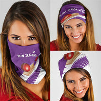 New Zealand Cricket Neck Gaiter Kiwi Birds Haka Dance Purple Fern Sporty Style