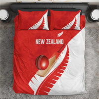 New Zealand Cricket Bedding Set Kiwi Birds Haka Dance Red Fern Sporty Style