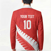 Custom New Zealand Cricket Blazer Kiwi Birds Haka Dance Red Fern Sporty Style