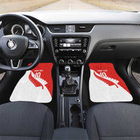 Custom New Zealand Cricket Car Mats Kiwi Birds Haka Dance Red Fern Sporty Style