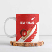 Custom New Zealand Cricket Ceramic Mug Kiwi Birds Haka Dance Red Fern Sporty Style