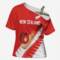 Custom New Zealand Cricket Cross Shoulder Shirt Kiwi Birds Haka Dance Red Fern Sporty Style
