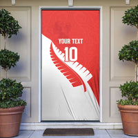 Custom New Zealand Cricket Door Cover Kiwi Birds Haka Dance Red Fern Sporty Style