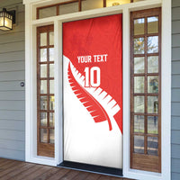 Custom New Zealand Cricket Door Cover Kiwi Birds Haka Dance Red Fern Sporty Style