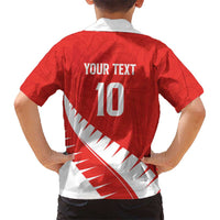 Custom New Zealand Cricket Family Matching Summer Maxi Dress and Hawaiian Shirt Kiwi Birds Haka Dance Red Fern Sporty Style