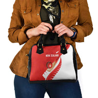 New Zealand Cricket Shoulder Handbag Kiwi Birds Haka Dance Red Fern Sporty Style