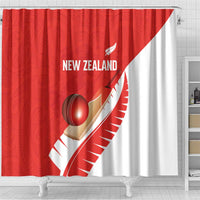 New Zealand Cricket Shower Curtain Kiwi Birds Haka Dance Red Fern Sporty Style