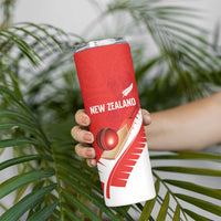 Custom New Zealand Cricket Skinny Tumbler Kiwi Birds Haka Dance Red Fern Sporty Style