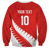 Custom New Zealand Cricket Sweatshirt Kiwi Birds Haka Dance Red Fern Sporty Style