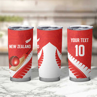 Custom New Zealand Cricket Tumbler Cup Kiwi Birds Haka Dance Red Fern Sporty Style