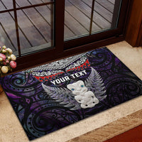 New Zealand Hei Tiki Rubber Doormat Maori Purple Papua Shell Pattern LT03 - Polynesian Pride