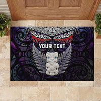 New Zealand Hei Tiki Rubber Doormat Maori Purple Papua Shell Pattern LT03 - Polynesian Pride