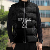 New Zealand Basketball Ta Moko Tribal Custom Sleeveless Puffer Jacket LT03 - Polynesian Pride